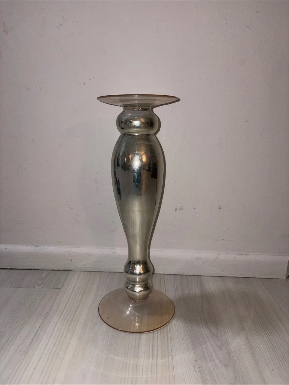 Silver Glass Candle Holder - Elegant Home Accent